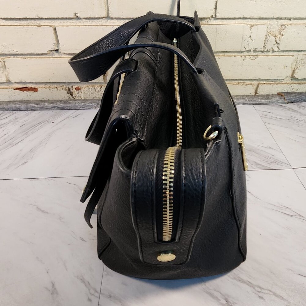 Steve Madden Black Leather Shoulder Bag Handbag Purse Xl - Picture 8 of 15